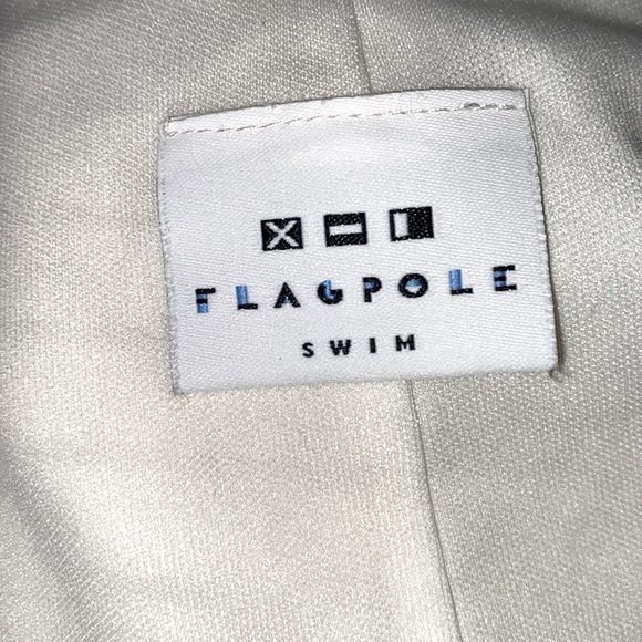 FLAGPOLE SWIM HALTER TOP LINED STRIPED SZ M - Picture 3 of 11